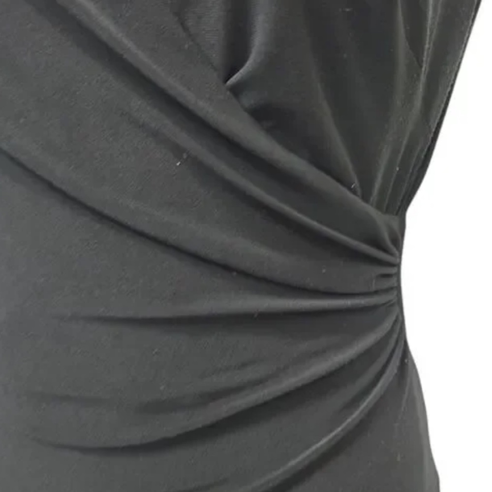 Ralph Lauren Black Tiered Mesh Faux Wrap Dress - Picture 15 of 15